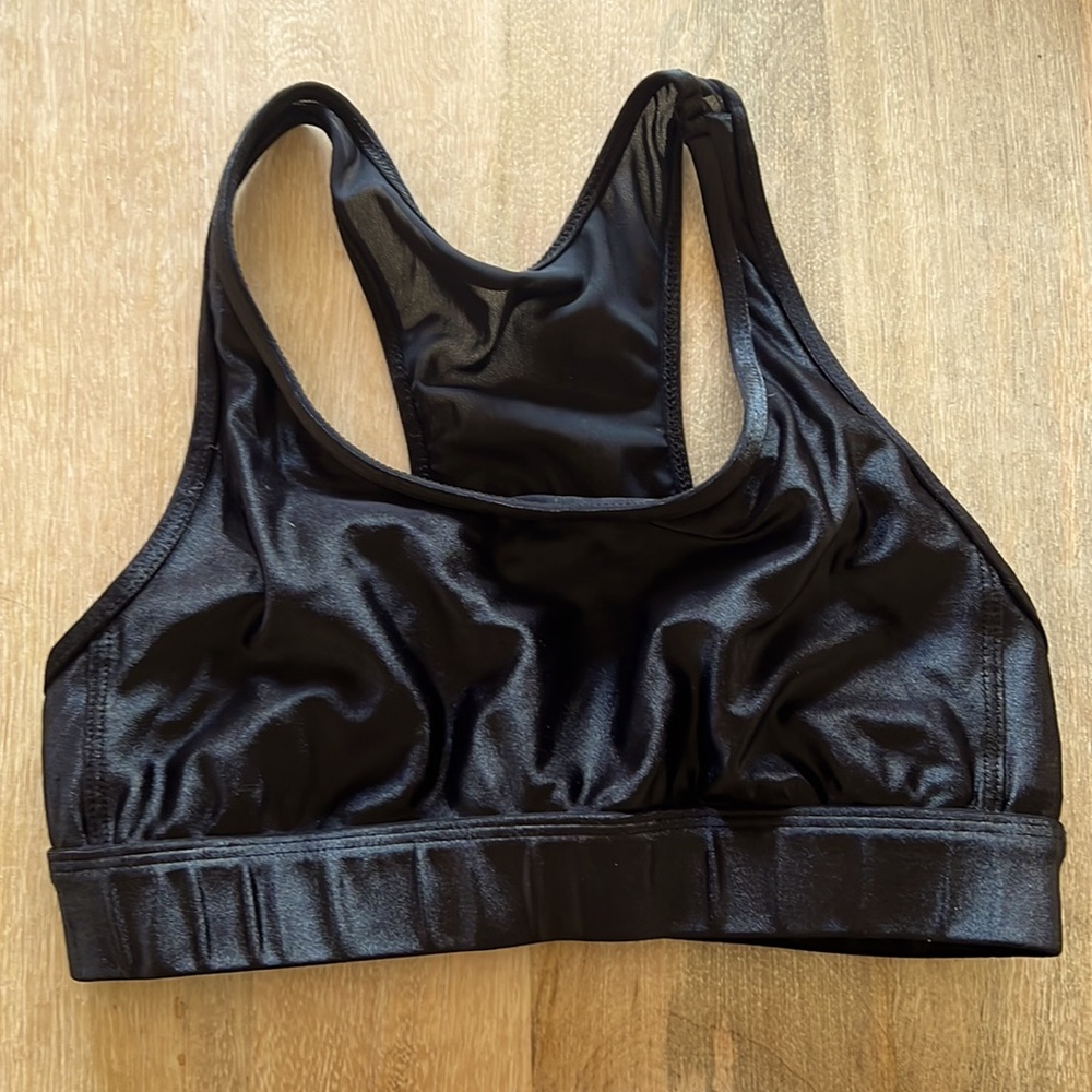 Koral Shiny Black Sports Bra